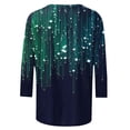 thumbnail image 5 of Besolor Hauts à Manches 3/4 pour Femmes, Chandails à Col Rond Décontractés, T-Shirts Graphiques Scintillants, Tuniques de Base d'Été, Chemisiers, 5 of 5