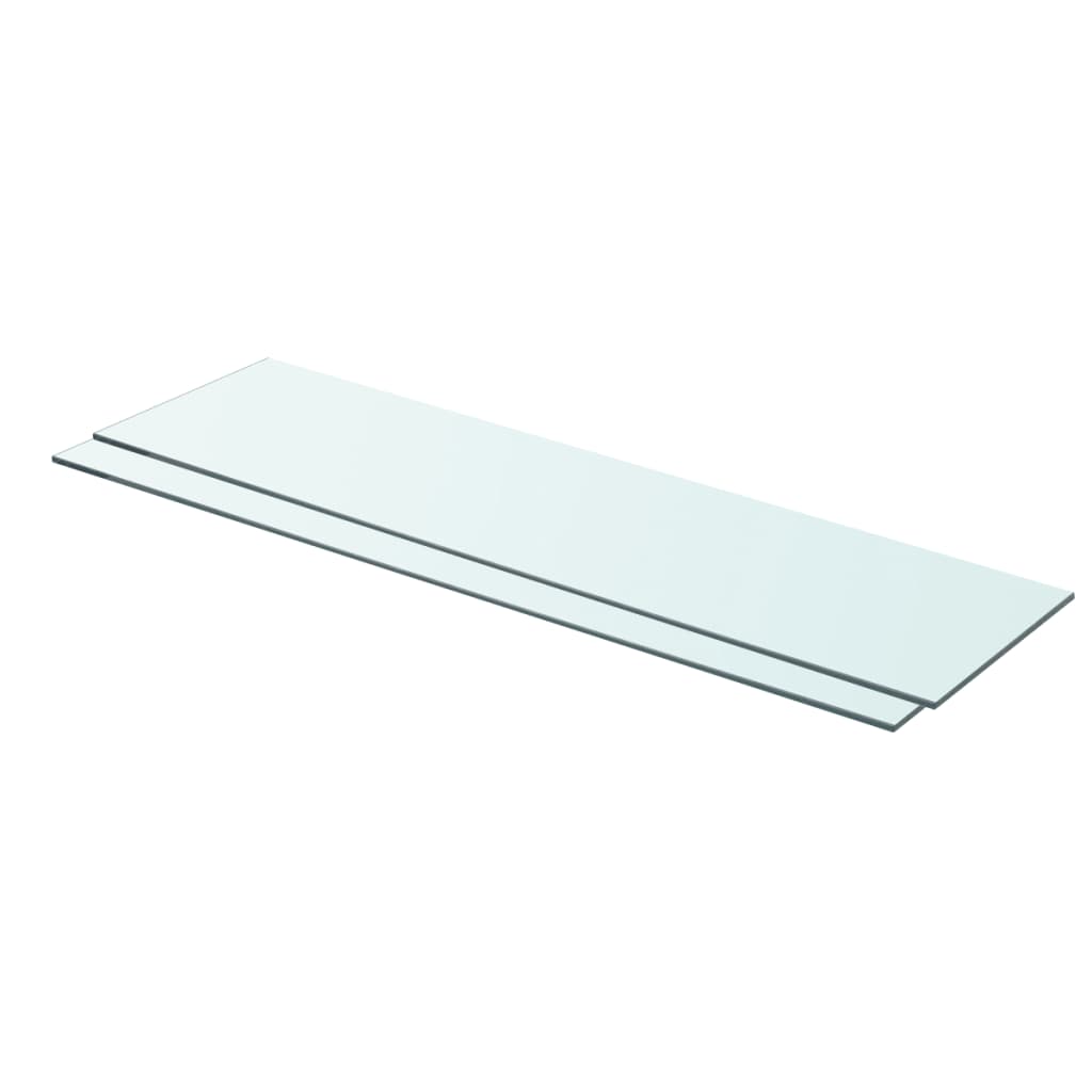 vidaXL Étagères 2 Pcs Panneau en Verre Transparent 80x20 cm