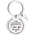 thumbnail image 1 of CHUANK Clearance To My Daughter Message Keychain Stainless Steel Initial Last Name 26 Letter Family Inspirational Keychain Gift, 1 of 2