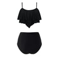 thumbnail image 3 of UPPADA Womens Two Piece Athletic Tankini Swimsuits Ruffle Sleeve Tankini Top with Swim Brief Tummy Control Modest Bathing Suits Women'S Bathing Suits Clearance,Black,L, 3 of 6