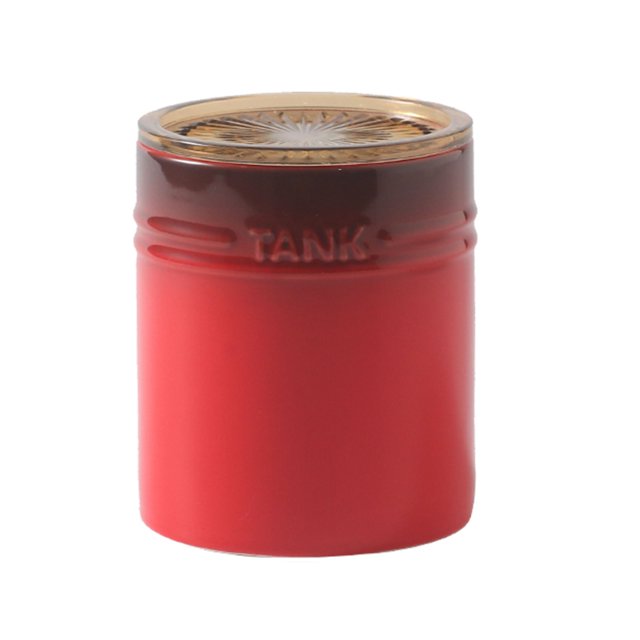 Qeeadeea/French Gradient Ceramic Sugar Pot With Lid, Solid Sugar Bowl With Spoon, Porcelain Spice Jar, Kitchen Decoration Storage-red-400ml/14oz