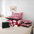 thumbnail image 5 of YST Vintage Floral Comforter Set Queen 7 Piece Antique Baroque Damask Bedding Set Red White Flowers Bed In A Bag With Sheets European Classical Stylish Reversible Bed Set, 5 of 5