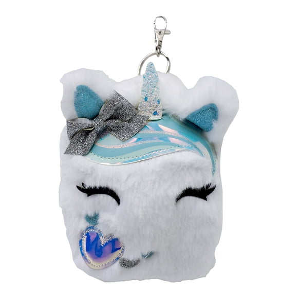 "Claire's Girls Fuzzy Unicorn Mini Backpack Keychain, Cute Gift, 74637"