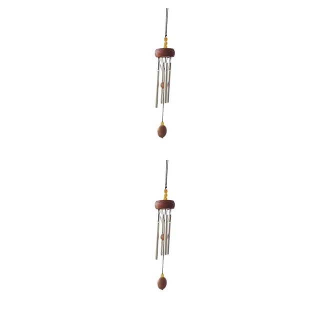 mmirethe Multiple Styles And Colors Wind Chimes For Wide Application Unique Style Wind Chime Pendant vermilion锛坮oundwood锛?2Set