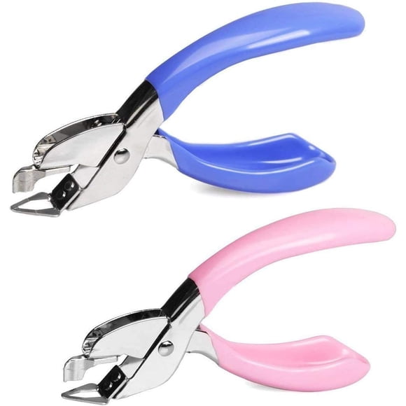 Dedicated Staple Remover, Staples Remover Tool For School Office Family' Paper Work, Efficient Staple Removing With Rubber Handle, 2 Pcs (Blue+Blue)