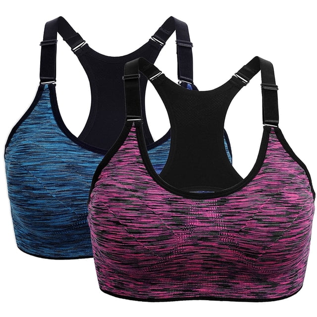 AWZXDE Soutiens-Gorge de Sport de Performance pour Femmes Design Sans Coutures Haut de Yoga, Course et Mise en Forme 2 Pack 2 Pcs