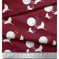 thumbnail image 3 of Soimoi Viscose Chiffon Fabric Bamboo Tree,Moon & Stork Bird Printed Fabric 1 Yard 42 Inch Wide, 3 of 3