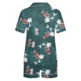 thumbnail image 5 of Rbaofujie Robes pour Femmes Vêtements de Nuit Femmes Décontracté Imprimé Col Rabattu Blouse à Manches Courtes Mode Short Pyjama Ensemble Peignoir pour Femmes, 5 of 5