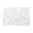 thumbnail image 2 of Oleegame 1PC Placemat Creative Rectangle PVC Placemat with Gold Foil, Heat- and Leaf-shaped Design, Perfect for Dining Table, Tea Cup, Western-style Dinner Mat Silver, 2 of 8
