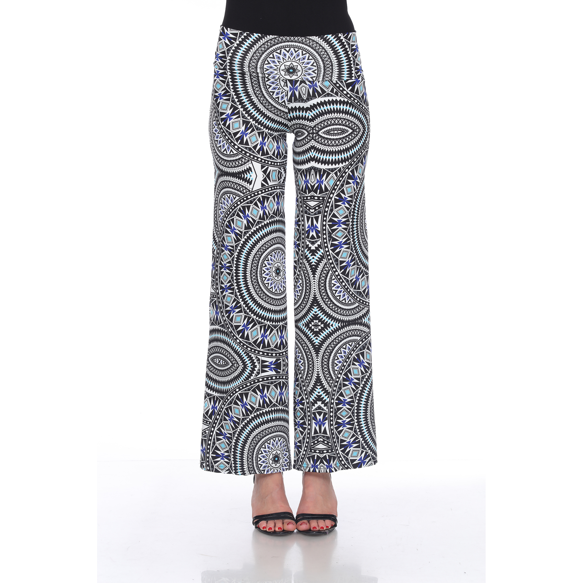 White Mark Women's Printed Palazzo Pants