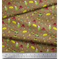 thumbnail image 3 of Soimoi Polyester Crepe Fabric Heart,Vehicles & Animals Cartoon Printed Craft Fabric by The Yard 52 Inch Wide, 3 of 3
