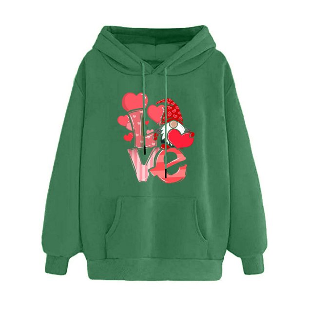 Sweat-shirt en Molleton à Manches Longues Imprimé Saint-Valentin pour Femme
