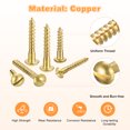 thumbnail image 4 of Wood Screws M3 x 12mm Slotted Round Head Copper Self-Tapping Screw 200 Pcs, 4 of 7