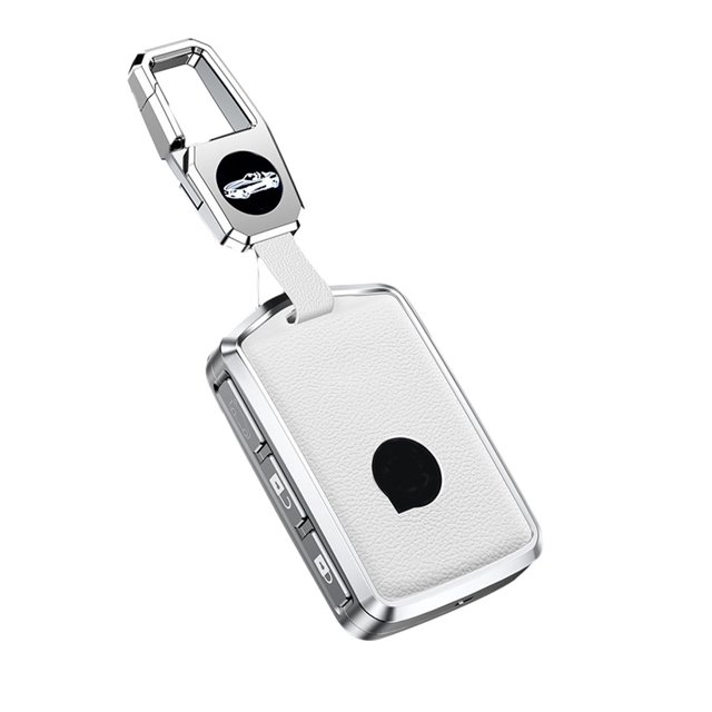 fastboy Car Key Leather Case Detachable Vehicle Keys Cover Protector Modification Accessories Replacement for XC60/S90/S60 White Case Hook