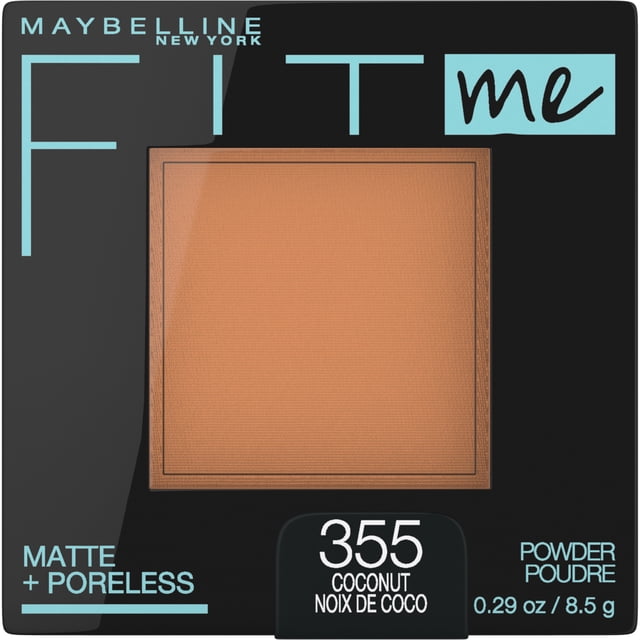 Maybelline New York Fit Me Matte + Poreless Powder, Compact Face Powder with Long Lasting Shine Control, for Normal to Oily Skin, Coconut, 355, 8.5 g