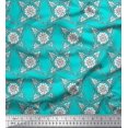thumbnail image 1 of Soimoi Poly Georgette Fabric Floral Block Print Fabric by The Yard 42 Inch Wide, 1 of 3