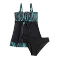 thumbnail image 1 of Bikinis Sets for Women Womens Ruffle Conservative Piece Swimsuit Chest Hollow Colorblocking Backless Swimsuit, 1 of 1