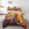 thumbnail image 2 of Erosebridal Kitten Dog Bedding Toddler Comforter Set, Pet Lover Down Comforter, Rustic Floral Decor, Reversible 2 Pieces, 2 of 7