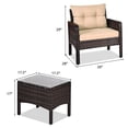 thumbnail image 2 of Patiojoy Outdoor 3PCS Patio Rattan Wicker Conversation Set, 2 of 6