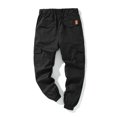 thumbnail image 1 of MAWCLOS Mens Cargo Pants Elastic Waist Trousers Solid Color Jogger Pant Fitted Hiking Drawstring Bottoms Black S, 1 of 3
