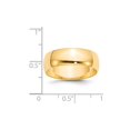 thumbnail image 2 of 14k Or Jaune Solide Poli Léger 7mm Ltw Demi-Rond Taille 8 Bague Bijoux Cadeaux pour Femmes, 2 of 3