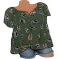 thumbnail image 1 of Womens V Neck T Shirts Plus Size Short Sleeve Blouse Lace Up Drawstring Loose Tops Summer Tee, 1 of 2