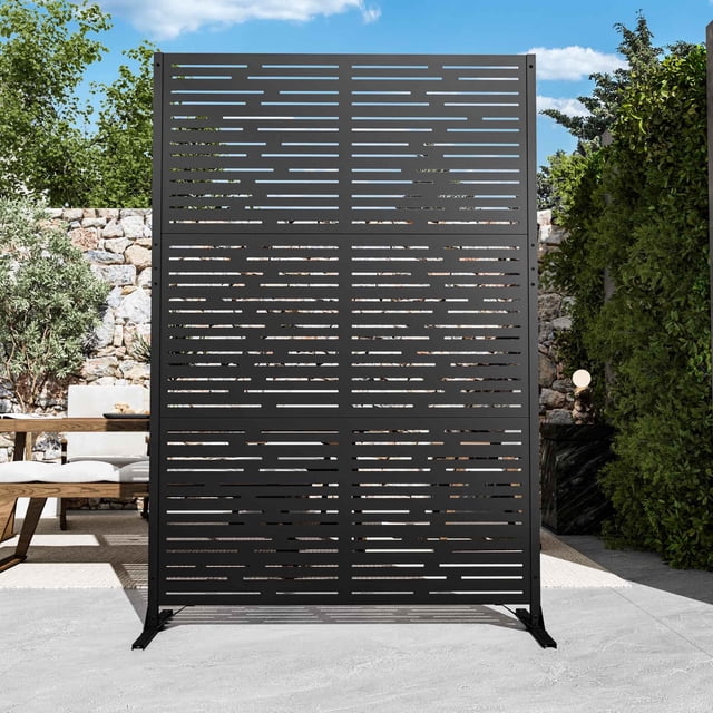 Modern Shade Écran d'Intimité en Métal 4 X 6 Pi, Panneau Décoratif Modulaire, Clôture Extérieure Autoportante Résistante aux Intempéries et Séparateur de Jardin (Code Métro)