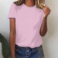 thumbnail image 2 of Yuyuzo T-Shirts d'Été pour Femmes Décontractés à Col Rond à Manches Courtes Hauts Tee Amples Blouses Unies, 2 of 5
