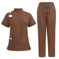 thumbnail image 1 of Scrubs 2 Piece Set Multiple Pockets V-Neck Top and Drawstring Scrub Pant - Medical Uniform Women Scrub Matching Set, 1 of 4