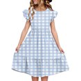 thumbnail image 1 of LOVZFMLL Dresses Kids Summer Double Layer Ruffle Sleeve Dress 5-14 Years, 1 of 8