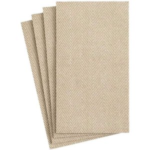 Caspari Paper Guest Towels Jute Linen, 12 Per Box,Tan,Guest Towel,9760GG