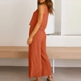 thumbnail image 4 of Birdeem Ensemble Mode Femme 2 Pcs Blouse Sans Manches Col Rond + Pantalons à Poches Amples, 4 of 8