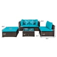 thumbnail image 4 of Costway 5PCS Outdoor Patio Rattan Furniture Set Sectional Conversation Turquoise Cushion, 4 of 10