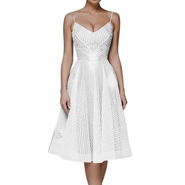 B91xZ Robe Boutonnée pour Femmes Mode Détente Robe Longue Élégante Sans Manches Col en V Robes Maxi Moulantes, Blanc TTG