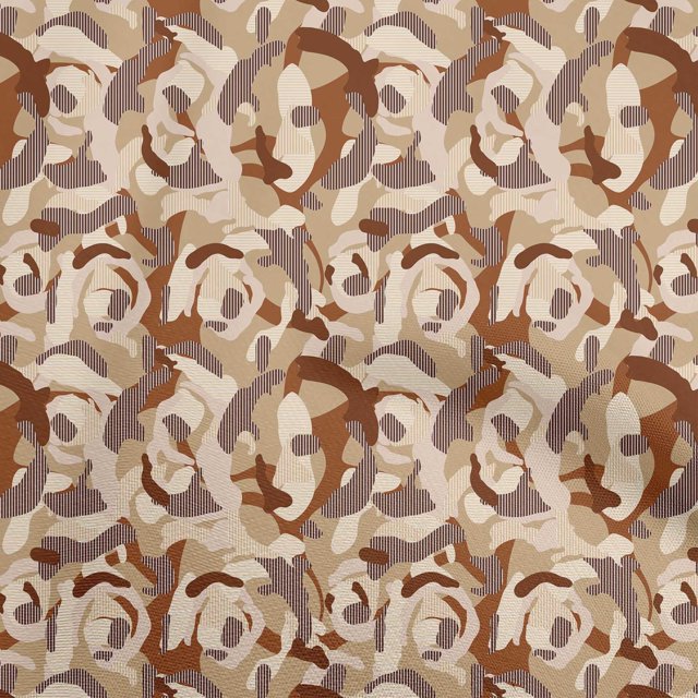 oneOone Silk Tabby Light Brown Fabric Abstract Sewing Material Print Fabric By The Yard 42 Inch Wide
