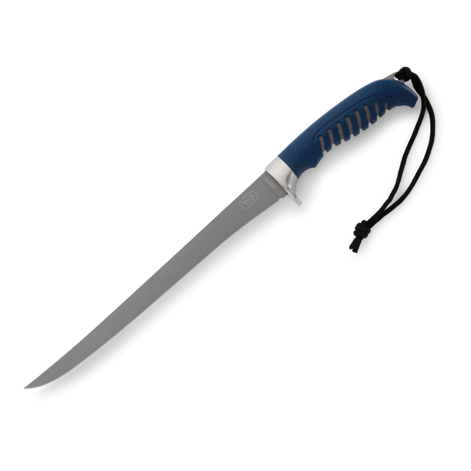 Silver Creek Couteau à filet flexible 24,4 cm, couteau à poisson, coupe de précision avec lame revêtue de titane, poignée en caoutchouc antidérapant, protection en acier, bleu