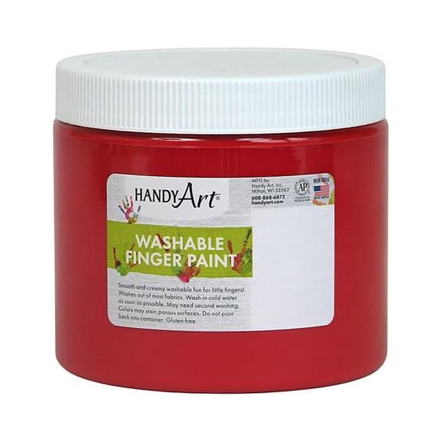 Rock Paint & Handy Art RPC241020-6 Peinture pour Doigts Lavable Rouge, 16 oz - 6 Chacun