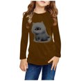 thumbnail image 1 of RXIRUCGD Chemises à Manches Longues pour Filles, Col Rond Mignon, Blouses Décontractées Élégantes (Marron, Taille : 7 Ans), 1 of 5