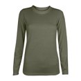 thumbnail image 1 of MeetoTime T-Shirt pour Femmes Basique à Manches Longues Col Ras du Cou T-Shirt Uni Hauts Blouse Tunique Décontractée, 1 of 4