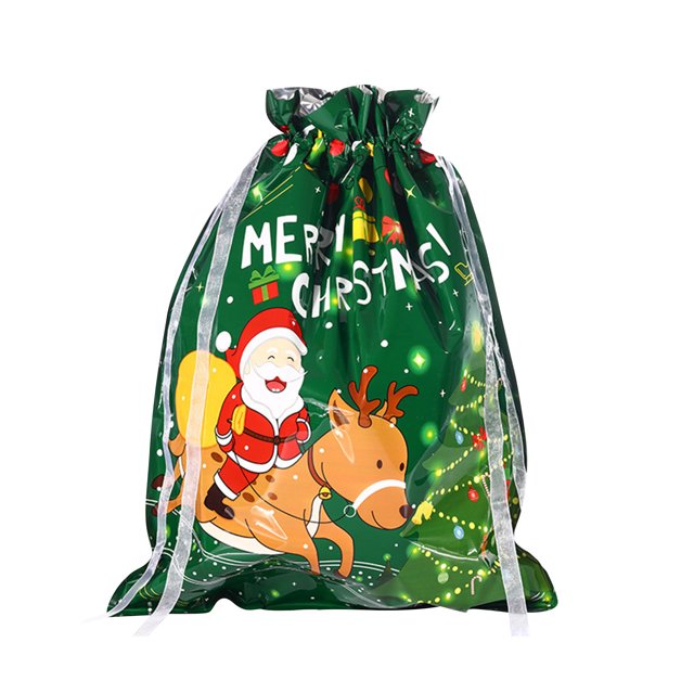 Christmas Decorations Clearance!Drawstring Christmas Gift Bag Candy Party Santa Snowman Wrapping Bag Plastic Bag
