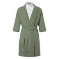thumbnail image 1 of TheFound Men? s Solid Color V-Neck Half Sleeve Night-Robe with Waist Belt, 1 of 8