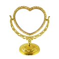 thumbnail image 1 of Miroir de Maquillage de Table Rotation à 360 Degrés Réglable Miroir de Coiffeuse Vintage pour Bureau en Forme de Cœur Doré, 1 of 6