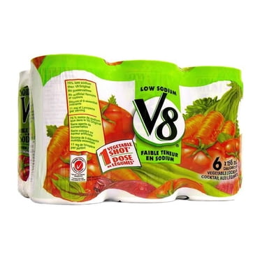 V8 Cocktail aux Légumes Faible Teneur en Sodium 6X156ML