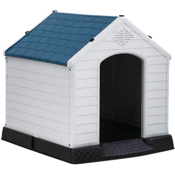 BestPet Dog House Indoor Outdoor Pet Kennel, Air Vents and Elevated Floor Ventilate Waterproof Plastic, Easy to Assemble