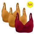 thumbnail image 1 of Bras for Women, 3PC Womans Large Size Solid Color Without Steel Ring Gathering Comfortable Bras Daily Bra, 1 of 2