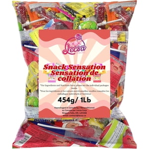 Snack Sensation Fun Conditionnement de bonbons de taille, sucreries assorties emballées individuellement, mélange de bonbons en vrac par Lecsa Specialty Snacks (454g/1lb)