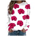 thumbnail image 1 of Xingqing Femmes Valentine'S Day Casual en Vrac à Manches Longues T-Shirt Amour Coeur Graphique Imprimé Raglan Col Ras du Cou Grande Taille Sweatshirt, 1 of 9