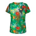 thumbnail image 4 of DPTALR T-shirt à Manches Courtes Imprimé à Grand Col en V pour Femmes Haut pour Femmes, 4 of 9