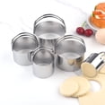 thumbnail image 2 of Ensemble de Moules en Acier Inoxydable Emporte-Pièces Ronds avec Poignée Anneau Outil de Coupe 5 Pcs pour la Pâtisserie Ensemble de Coupe Durable pour Biscuits, 2 of 8