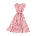 thumbnail image 2 of Robes d'Été Grande Taille pour Femmes 2024 Jupe Mi-Longue Robe à Manches Courtes avec Pois Robe Plissée Économisez jusqu'à 65 % de Rabais!, 2 of 3